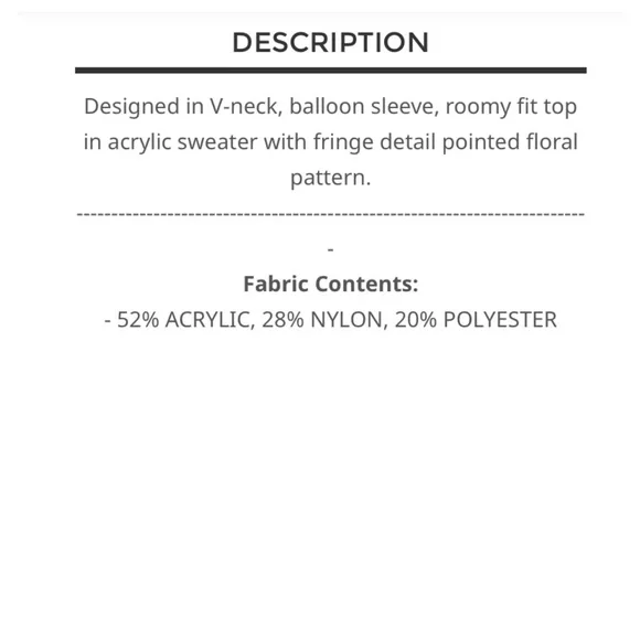 LAST ONE $48 start #258  💕POL Floral Sweater - Picture 8 of 8